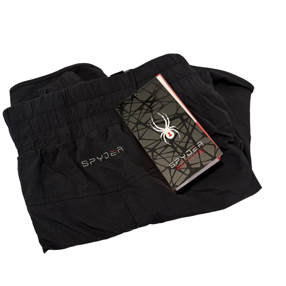 Spyder Active Womens Running Shorts Black Elastic Waist Built-in Liner SP531 XL